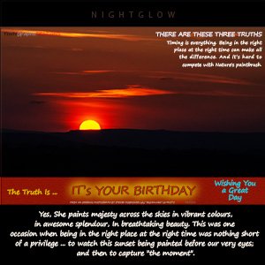 A "Birthday" e-Card - with Fine Art Image of NIGHTGLOW