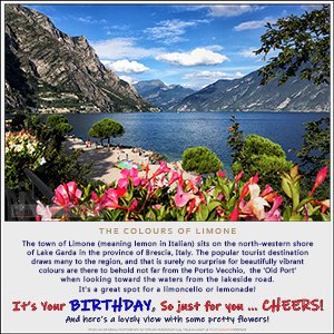 A "Birthday" e-Card - with Fine Art Image of THE COLOURS OF LIMONE