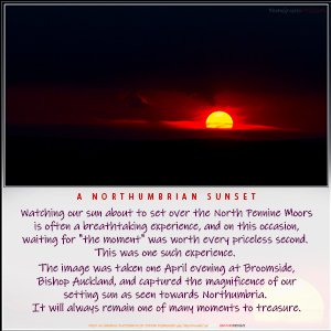 A "Blank - add your own message" e-Card - with Fine Art Photographic Image of A NORTHUMBIAN SUNSET