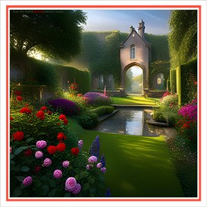 A BLANK e-CARD - AN ENGLISH COUNTRY GARDEN