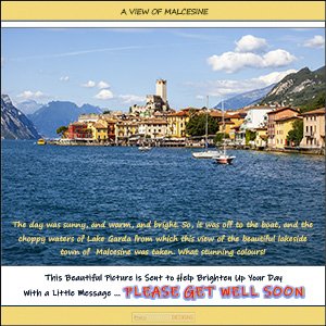 A "GET WELL SOON" e-Card - with Fine Art Image of A VIEW OF MALCESINE