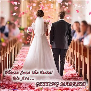 A WEDDING e-CARD - "OUR WEDDING DAY"