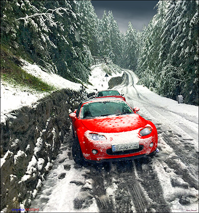 BUY NOW! TRUE RED - STUCK ON THE STELVIO - FINE ART PRINT