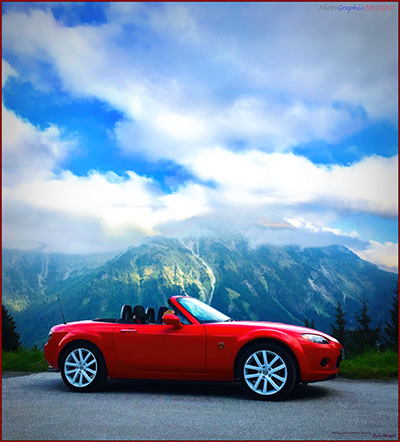 BUY NOW! DRIVEN BY PASSION: A TRUE RED IN THE AUSTRIAN ALPS - FINE ART PRINT